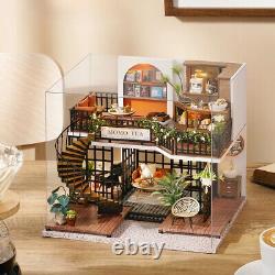 FOREST TEASHOP 3D Wooden Puzzles DIY Miniature Dollhouse Kit building Adult Gift