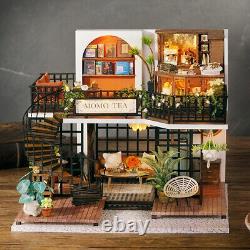FOREST TEASHOP 3D Wooden Puzzles DIY Miniature Dollhouse Kit building Adult Gift