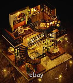 FOREST TEASHOP 3D Wooden Puzzles DIY Miniature Dollhouse Kit building Adult Gift