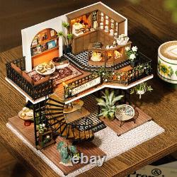 FOREST TEASHOP 3D Wooden Puzzles DIY Miniature Dollhouse Kit building Adult Gift