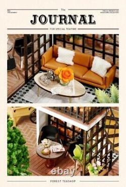FOREST TEASHOP 3D Wooden Puzzles DIY Miniature Dollhouse Kit building Adult Gift