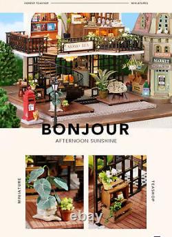 FOREST TEASHOP 3D Wooden Puzzles DIY Miniature Dollhouse Kit building Adult Gift