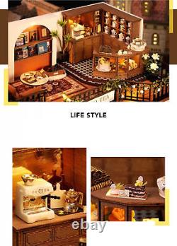 FOREST TEASHOP 3D Wooden Puzzles DIY Miniature Dollhouse Kit building Adult Gift