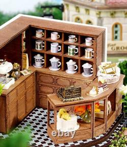 FOREST TEASHOP 3D Wooden Puzzles DIY Miniature Dollhouse Kit building Adult Gift
