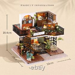 FOREST TEASHOP 3D Wooden Puzzles DIY Miniature Dollhouse Kit building Adult Gift