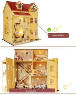 Fairy Tale Dollhouse Miniature Large Doll House Wooden Toys Cute Educational Toy