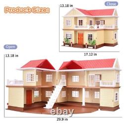 Family Cozy Cabin Doll House Playset Dollhouse Furniture & Accessories for