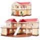Family Cozy Cabin Doll House Playset, Dollhouse Furniture and Accessories, DIY