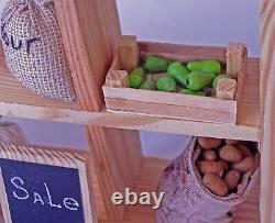 Farmer's Market Stand Vegetable shop, fruits in boxes, greengrocer's, Chalkboard