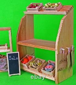 Farmer's Market Stand Vegetable shop, fruits in boxes, greengrocer's, Chalkboard