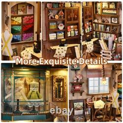 Fifijoy Book Nook Kit Sewing Room DIY Miniature House Dollhouse Kit for Adu