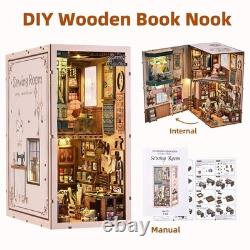 Fifijoy Book Nook Kit Sewing Room DIY Miniature House Dollhouse Kit for Adu