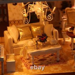 Flower Town Miniature Dollhouse DIY Wooden Building Toys with LED for Xmas Gift