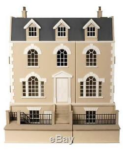 Georgian Dolls House & Basement 112 Scale Unpainted Flat Pack MDF Wood Kit