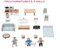 Giant Bean Wooden Doll House, 2.6-ft Tall DIY Miniature Dollhouse Kit