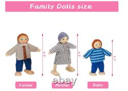 Giant Bean Wooden Doll House, 2.6-ft Tall DIY Miniature Dollhouse Kit