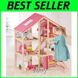 Girls' DIY Doll House with Furniture Accessories