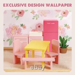 Girls' DIY Doll House with Furniture Accessories