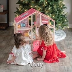 Girls' DIY Doll House with Furniture Accessories
