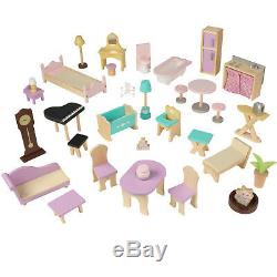 Grand View Mansion Children's Dollhouse 34 Pieces of Furniture EZ Kraft Assembly