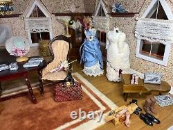 Greenleaf General Store + Dress Shop Wood OOAK Artisan Dollhouse Built Furnished