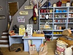 Greenleaf General Store + Dress Shop Wood OOAK Artisan Dollhouse Built Furnished