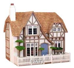 Greenleaf Glencroft Dollhouse Kit Cozy Tudor Cottage with 4 Spacious Rooms