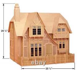 Greenleaf Glencroft Dollhouse Kit Cozy Tudor Cottage with 4 Spacious Rooms