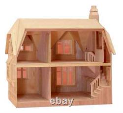 Greenleaf Glencroft Wooden Dollhouse Kit DIY Miniature Victorian House Model NEW