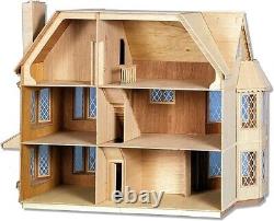 Greenleaf Harrison Dollhouse Kit, 1 Inch Scale, Victorian-Style DIY Model Kit
