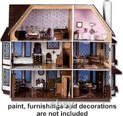 Greenleaf Harrison Dollhouse Kit, 1 Inch Scale, Victorian-Style DIY Model Kit