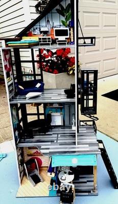 HTF KidKraft Wooden Dollhouse Bianca City Life 4-Story Tons Of Accessories L@@K