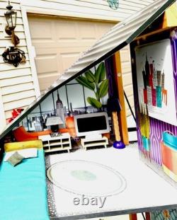 HTF KidKraft Wooden Dollhouse Bianca City Life 4-Story Tons Of Accessories L@@K