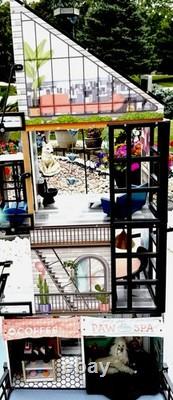 HTF KidKraft Wooden Dollhouse Bianca City Life 4-Story Tons Of Accessories L@@K