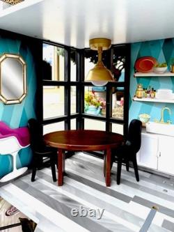 HTF KidKraft Wooden Dollhouse Bianca City Life 4-Story Tons Of Accessories L@@K