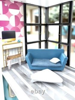 HTF KidKraft Wooden Dollhouse Bianca City Life 4-Story Tons Of Accessories L@@K