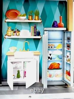 HTF KidKraft Wooden Dollhouse Bianca City Life 4-Story Tons Of Accessories L@@K