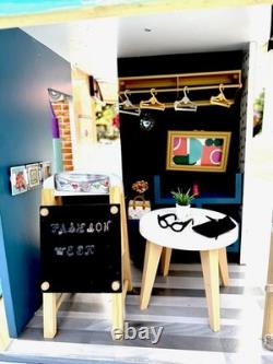 HTF KidKraft Wooden Dollhouse Bianca City Life 4-Story Tons Of Accessories L@@K