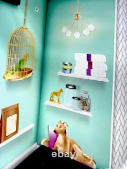 HTF KidKraft Wooden Dollhouse Bianca City Life 4-Story Tons Of Accessories L@@K