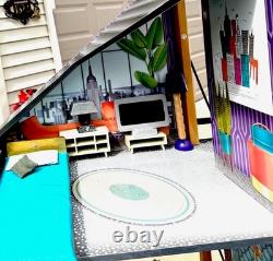 HTF KidKraft Wooden Dollhouse Bianca City Life 4-Story Tons Of Accessories L@@K