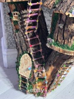 HUGE Fairy House Village Fully Decorated With Lights (ONE OF A KIND)