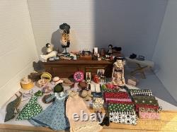 HUGE Miniature Doll House Sewing Machine Room Lot Vintage