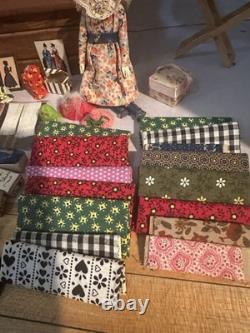 HUGE Miniature Doll House Sewing Machine Room Lot Vintage