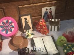 HUGE Miniature Doll House Sewing Machine Room Lot Vintage