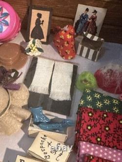 HUGE Miniature Doll House Sewing Machine Room Lot Vintage