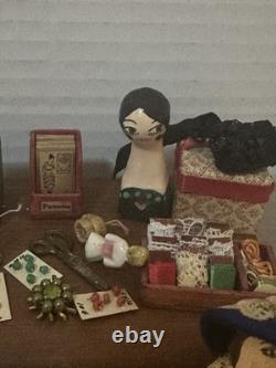 HUGE Miniature Doll House Sewing Machine Room Lot Vintage