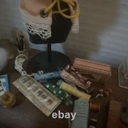 HUGE Miniature Doll House Sewing Machine Room Lot Vintage