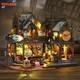 Handmade 3D Stereo Assembly Magic Hut, DIY Retro Design Assembly Building Model
