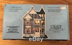 Handmade 7 room Wooden doll house with lighting kit, over 40 accs and furniture
