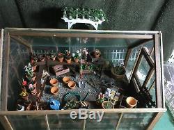 Handmade Dollhouse Miniatures Greenhouse Scene completed not a kit 1/12